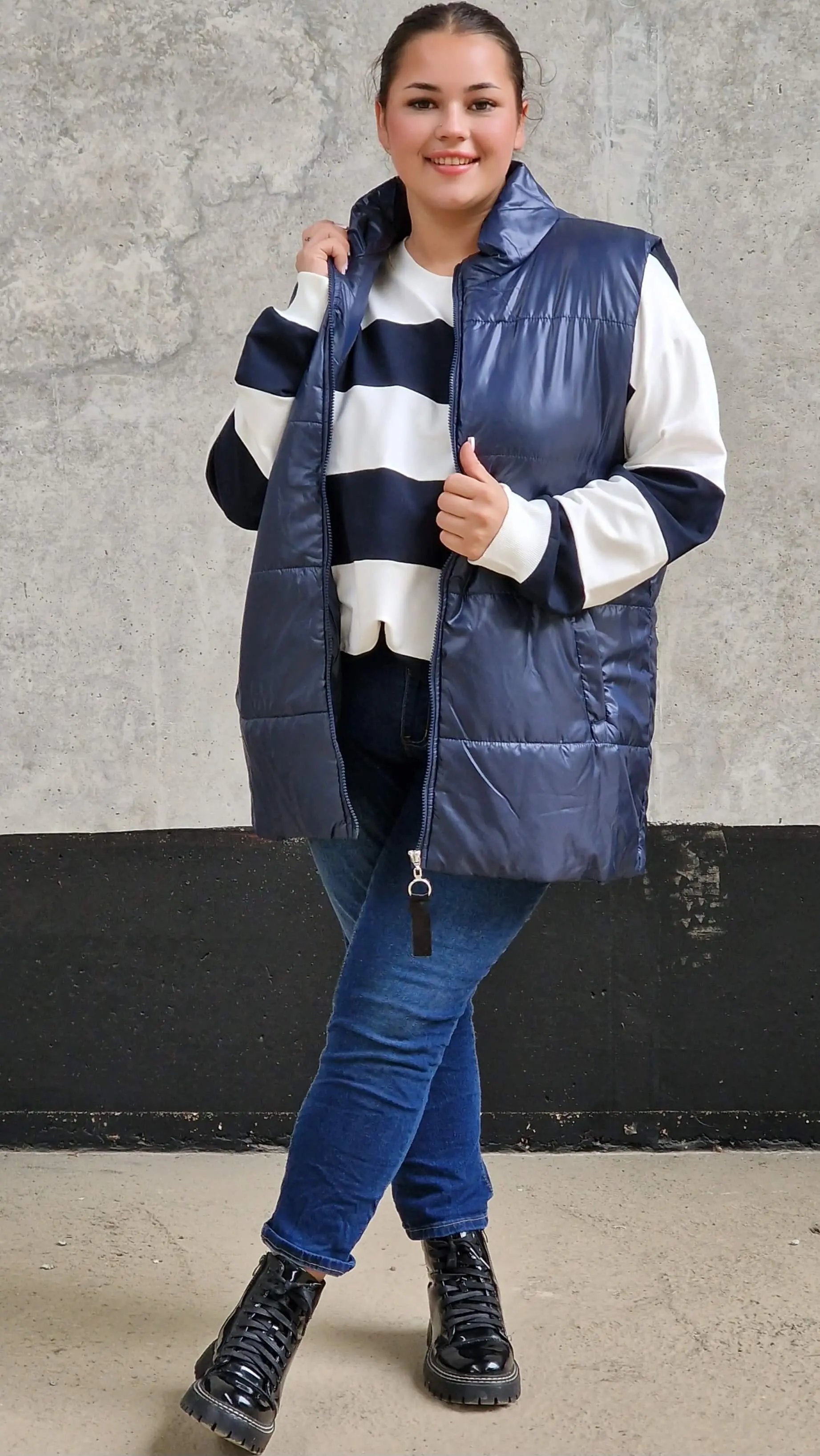 Pikowana kamizelka bez kaptura Stylowa XL