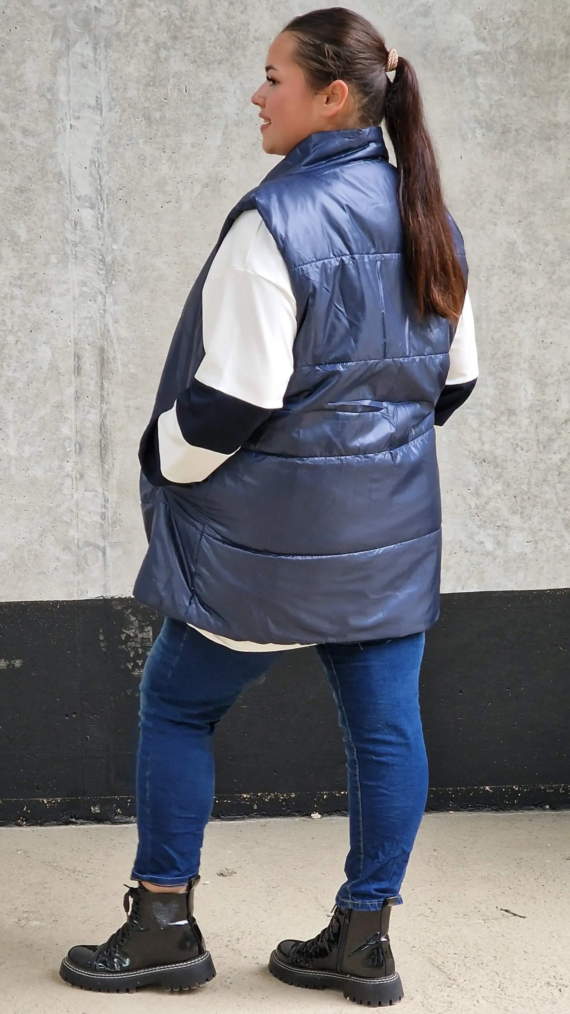 Pikowana kamizelka bez kaptura Stylowa XL