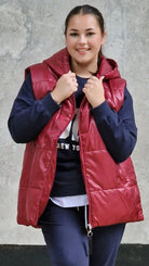 Pikowana kamizelka z kapturem Stylowa XL