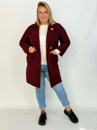 Płaszcz damski Plus Size Bouclé z ozdobnymi guzikami Stylowa XL