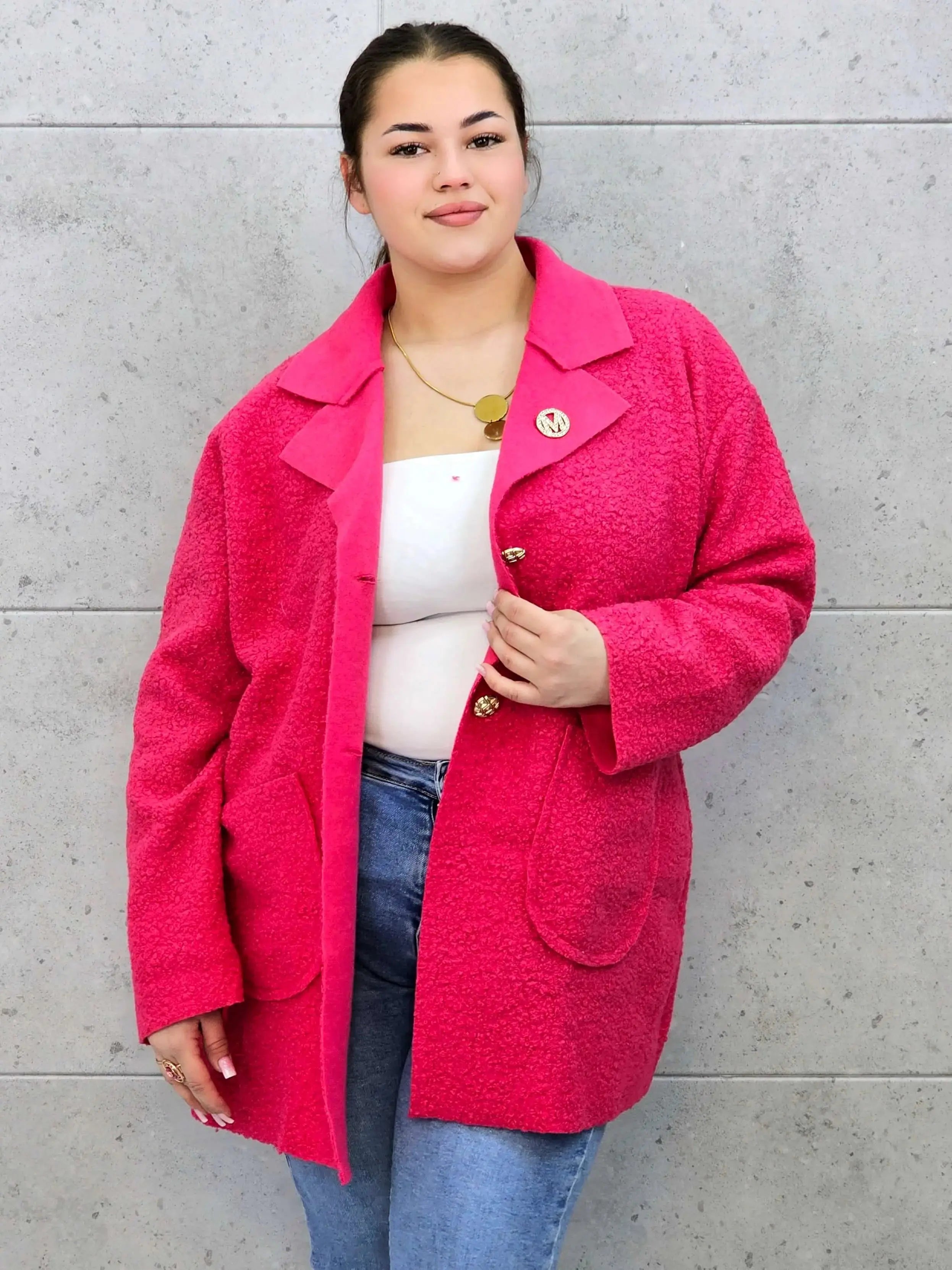 Płaszcz plus size z dużymi kieszeniami – miękki, stylowy, idealny na chłodniejsze dni Stylowa XL
