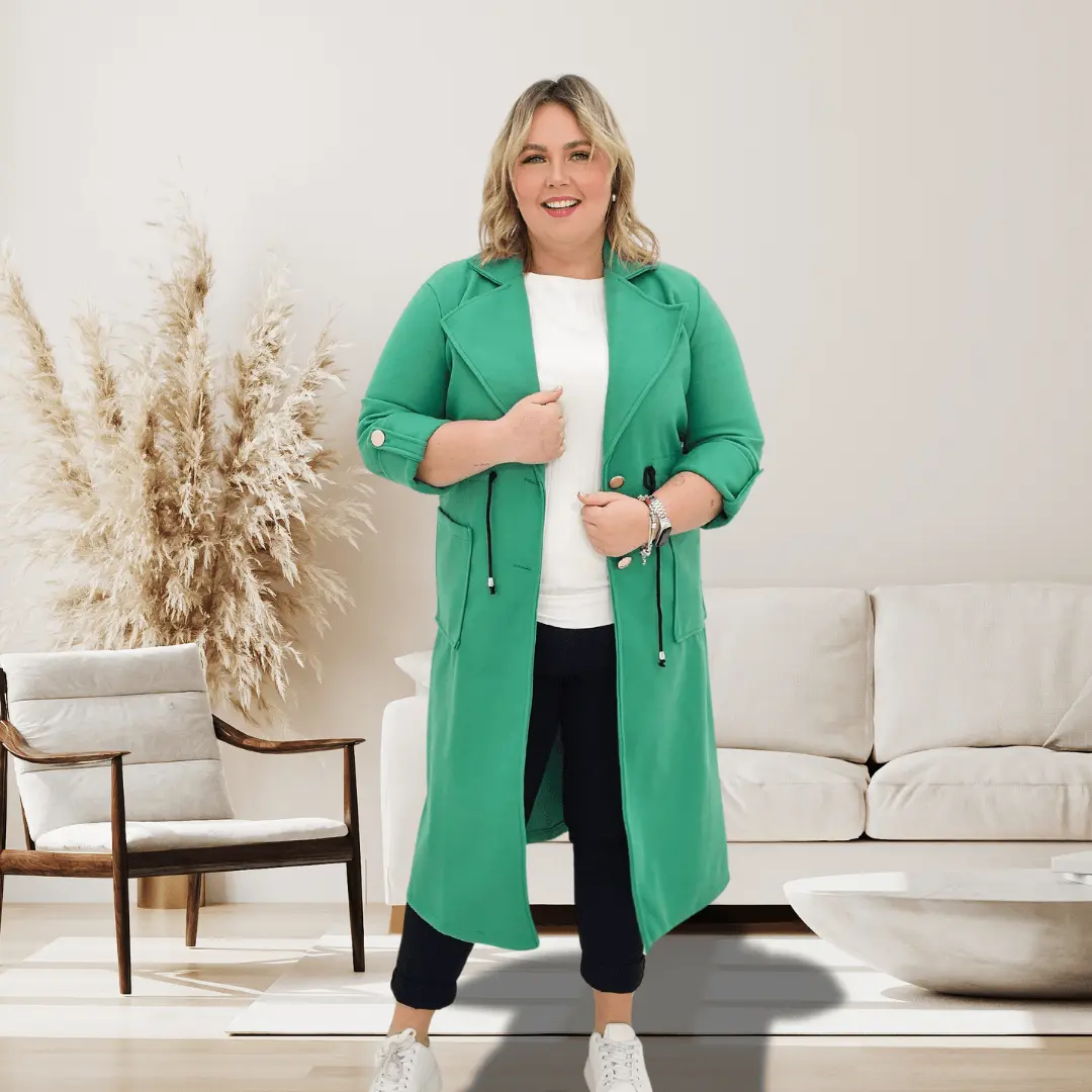 Płaszczyk wiosenny- zielony Stylowa XL