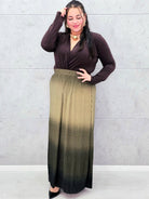 Plisowana spódnica maxi ombre plus size Stylowa XL