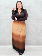 Plisowana spódnica maxi ombre plus size Stylowa XL