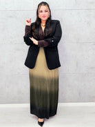 Plisowana spódnica maxi ombre plus size Stylowa XL