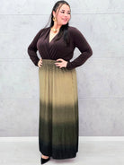 Plisowana spódnica maxi ombre plus size Stylowa XL