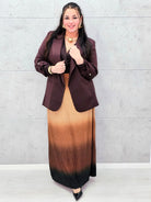 Plisowana spódnica maxi ombre plus size Stylowa XL