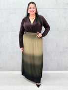 Plisowana spódnica maxi ombre plus size Stylowa XL