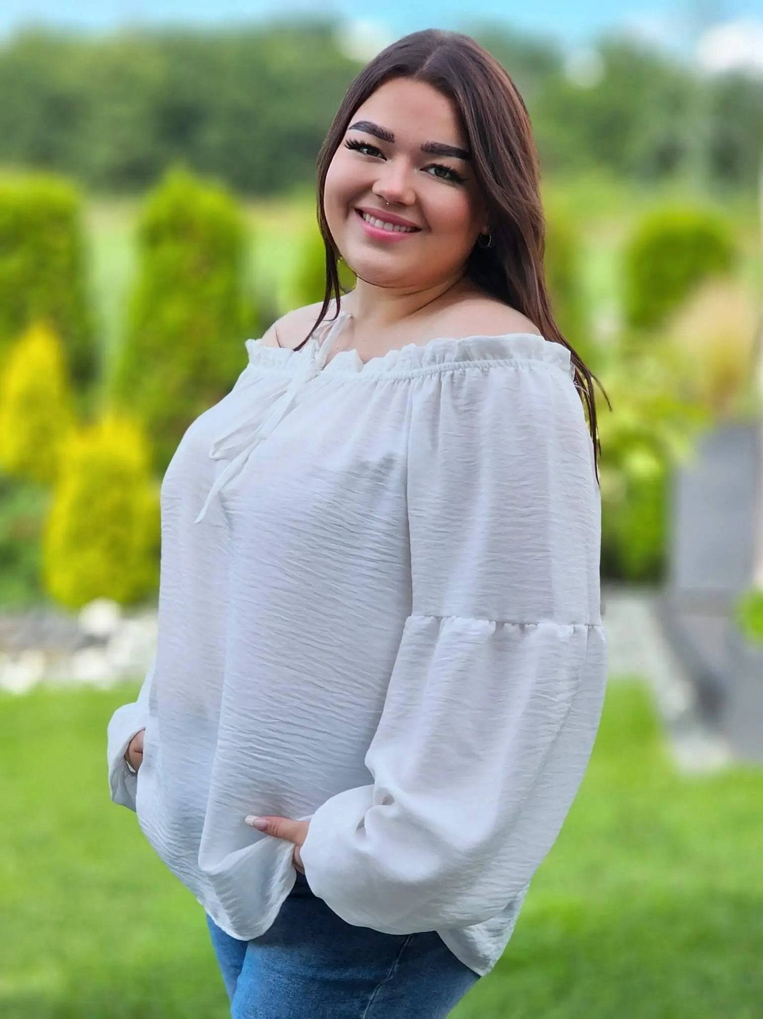 Romantyczna bluzka hiszpanka Stylowa XL