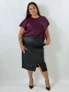 Satynowa bluzka Plus Size z ozdobnym marszczeniem Stylowa XL