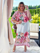 Satynowa sukienka z subtelnym połyskiem w kilku kolorach Stylowa XL