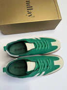 Sneakersy damskie Findlay zielone zamszowe z beżowymi wstawkami Stylowa XL