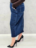 Spódnica jeansowa plus size midi z rozcięciem – idealna dla każdej sylwetki XXL Stylowa XL