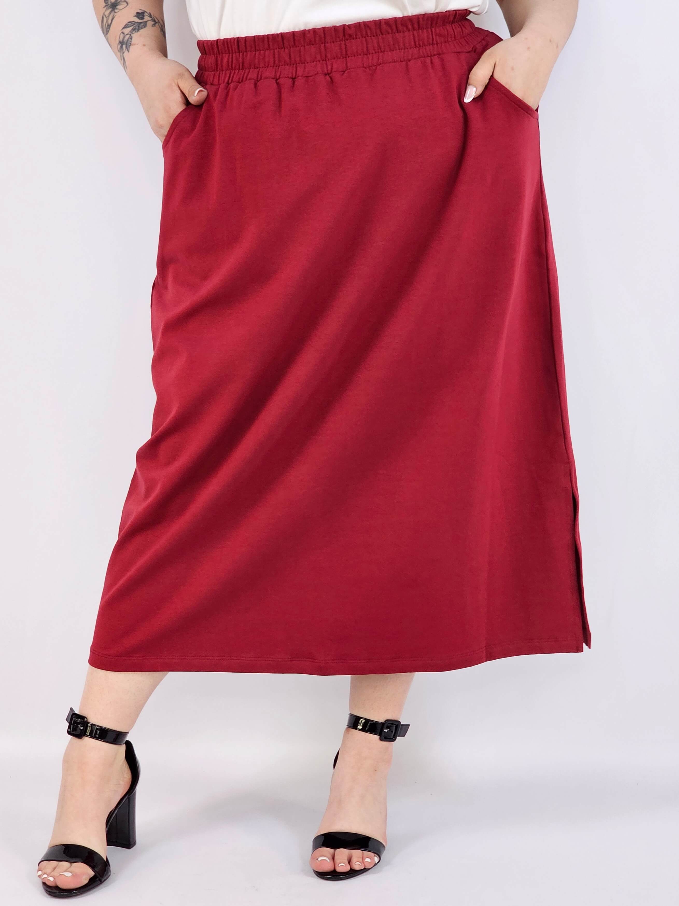 Spódnica midi plus size z kieszeniami – stylowa, wygodna i kobieca Stylowa XL