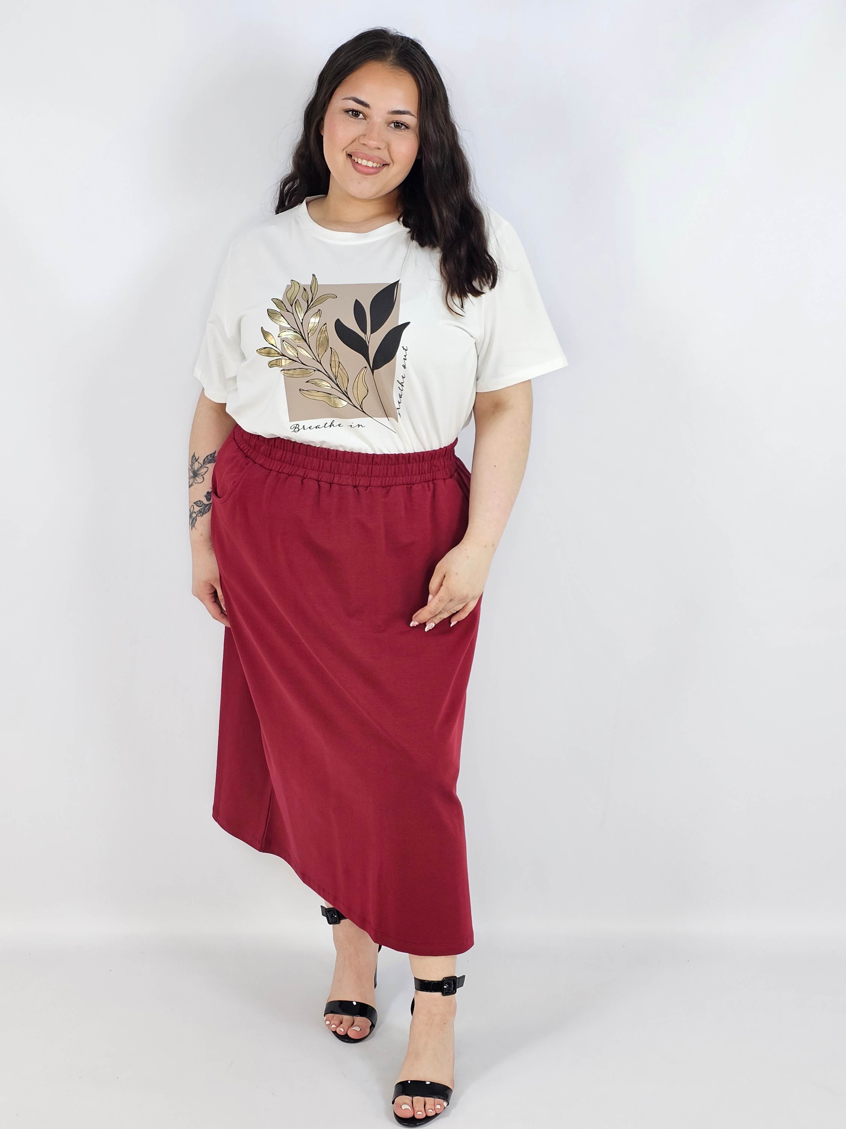 Spódnica midi plus size z kieszeniami – stylowa, wygodna i kobieca Stylowa XL