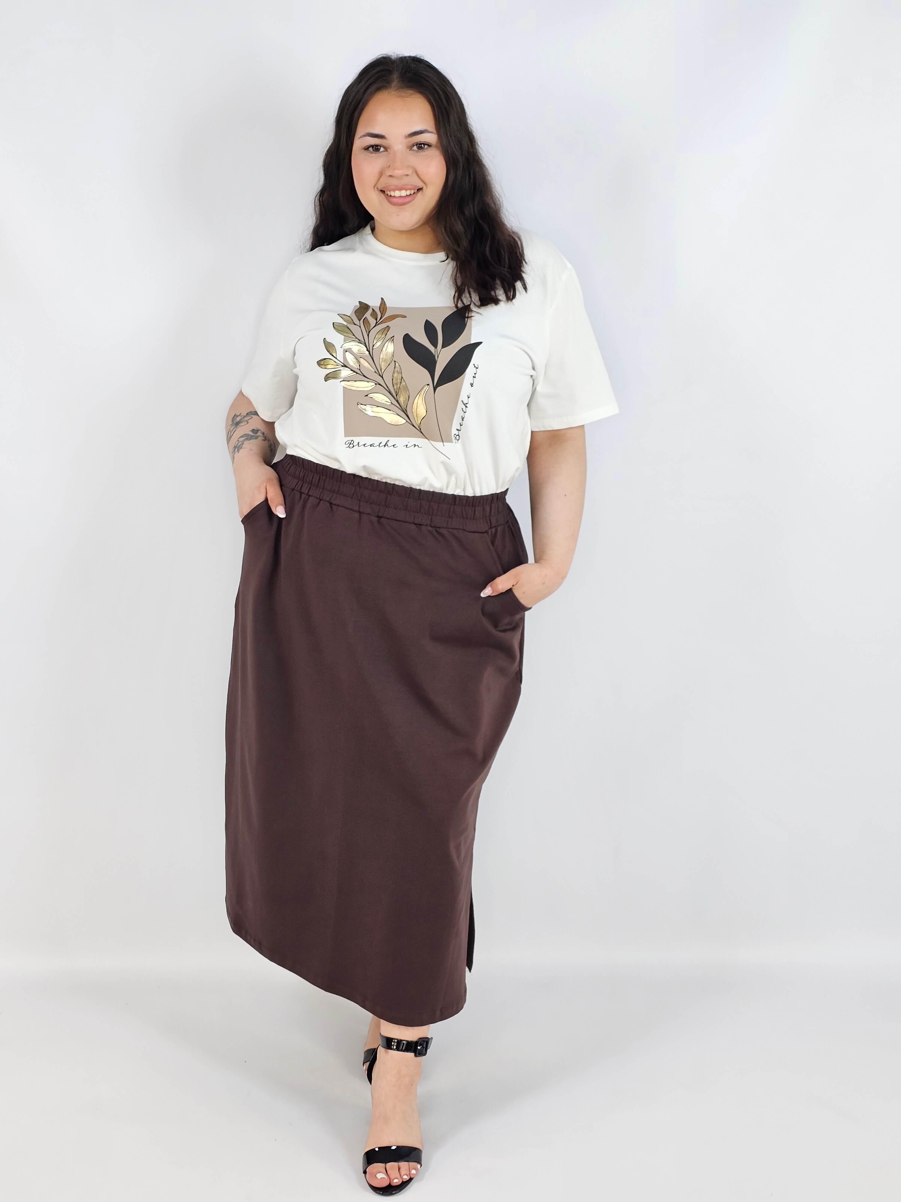 Spódnica midi plus size z kieszeniami – stylowa, wygodna i kobieca Stylowa XL