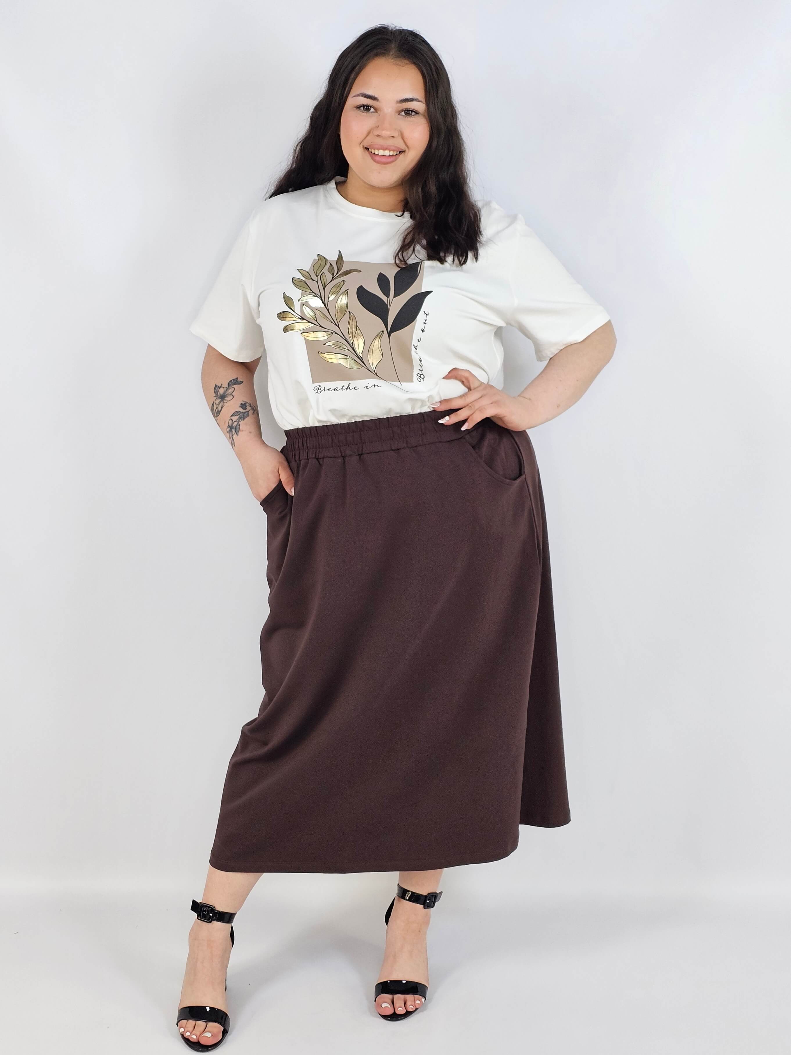 Spódnica midi plus size z kieszeniami – stylowa, wygodna i kobieca Stylowa XL