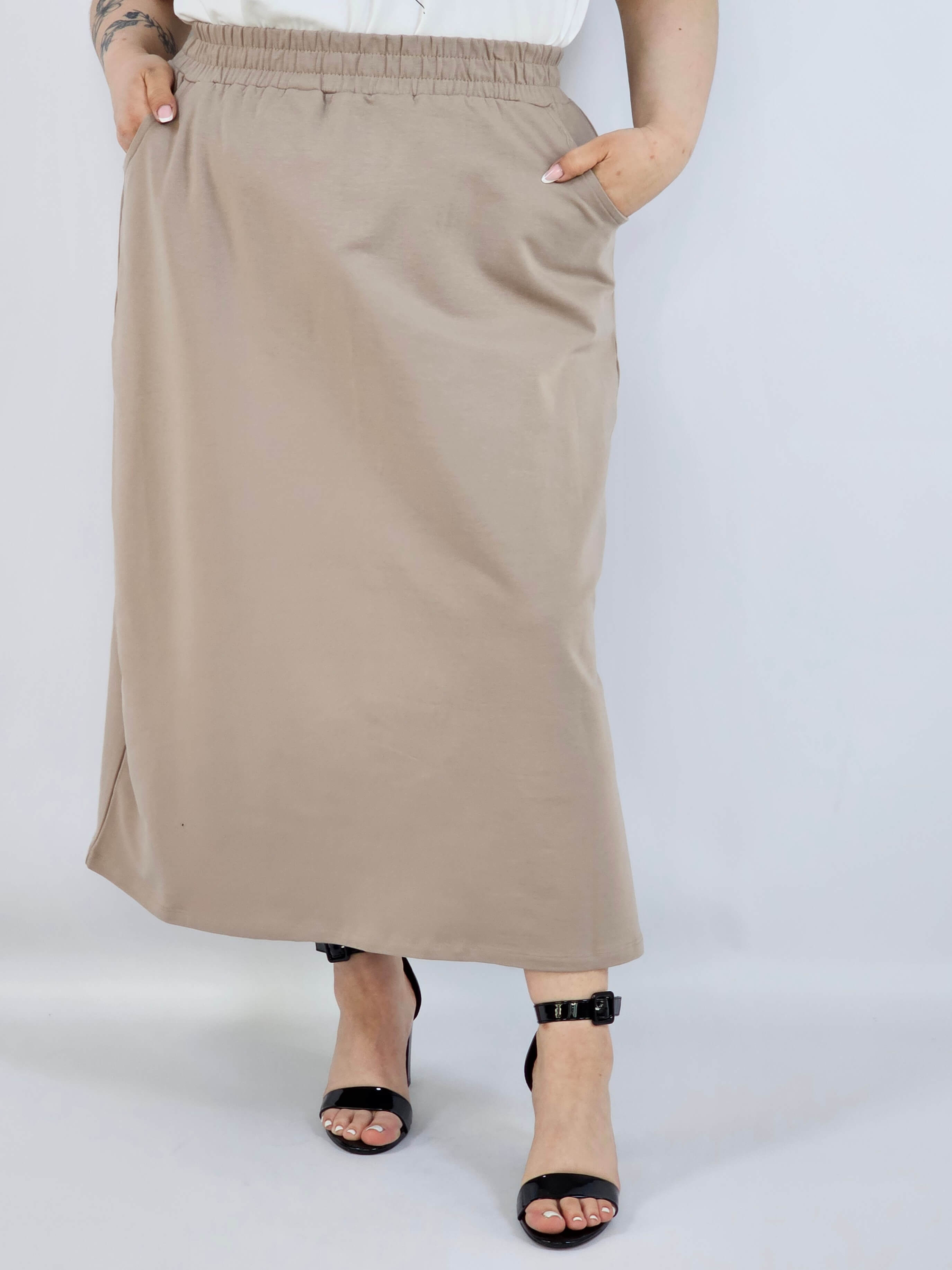 Spódnica midi plus size z kieszeniami – stylowa, wygodna i kobieca Stylowa XL