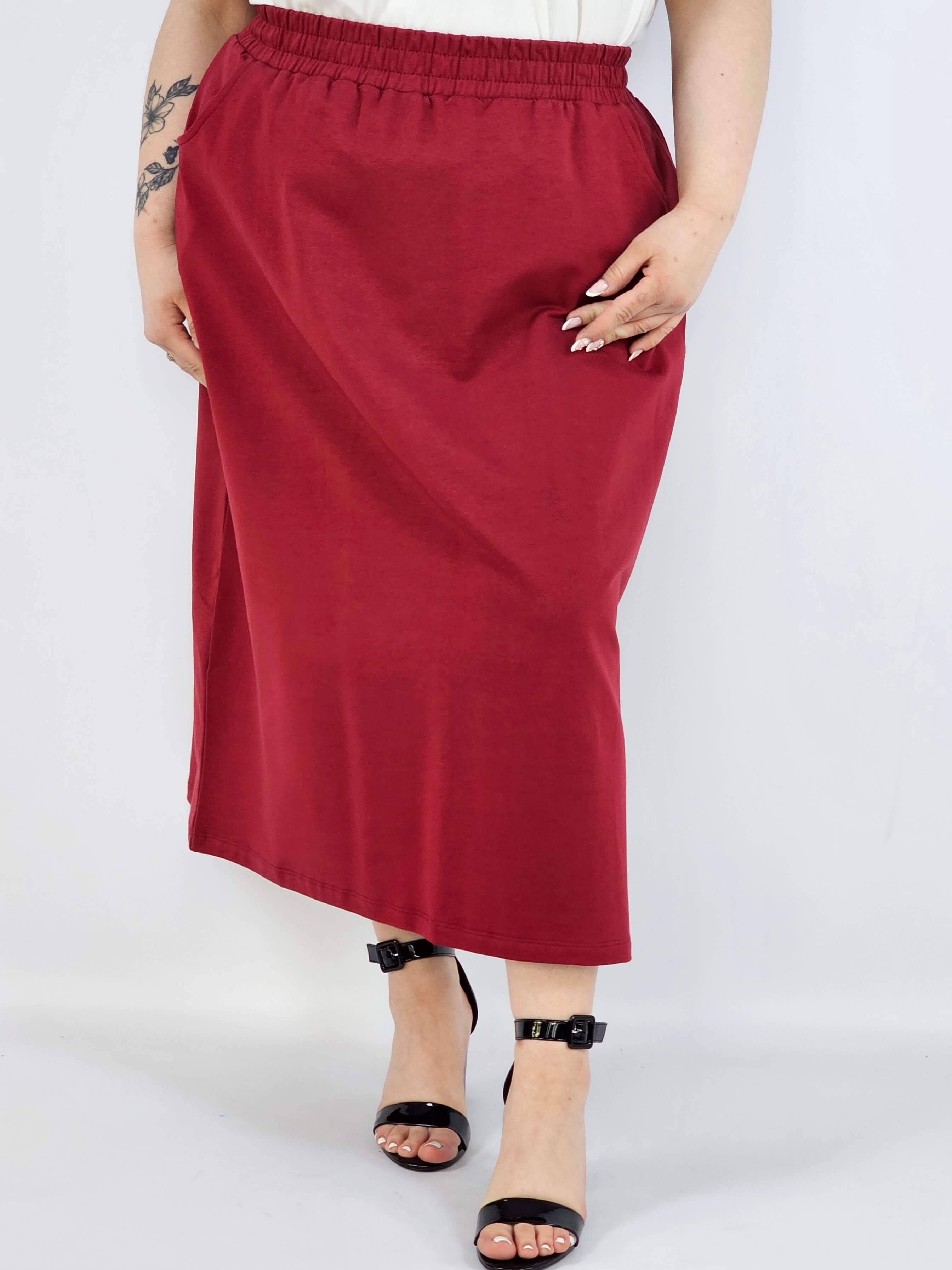 Spódnica midi plus size z kieszeniami – stylowa, wygodna i kobieca Stylowa XL