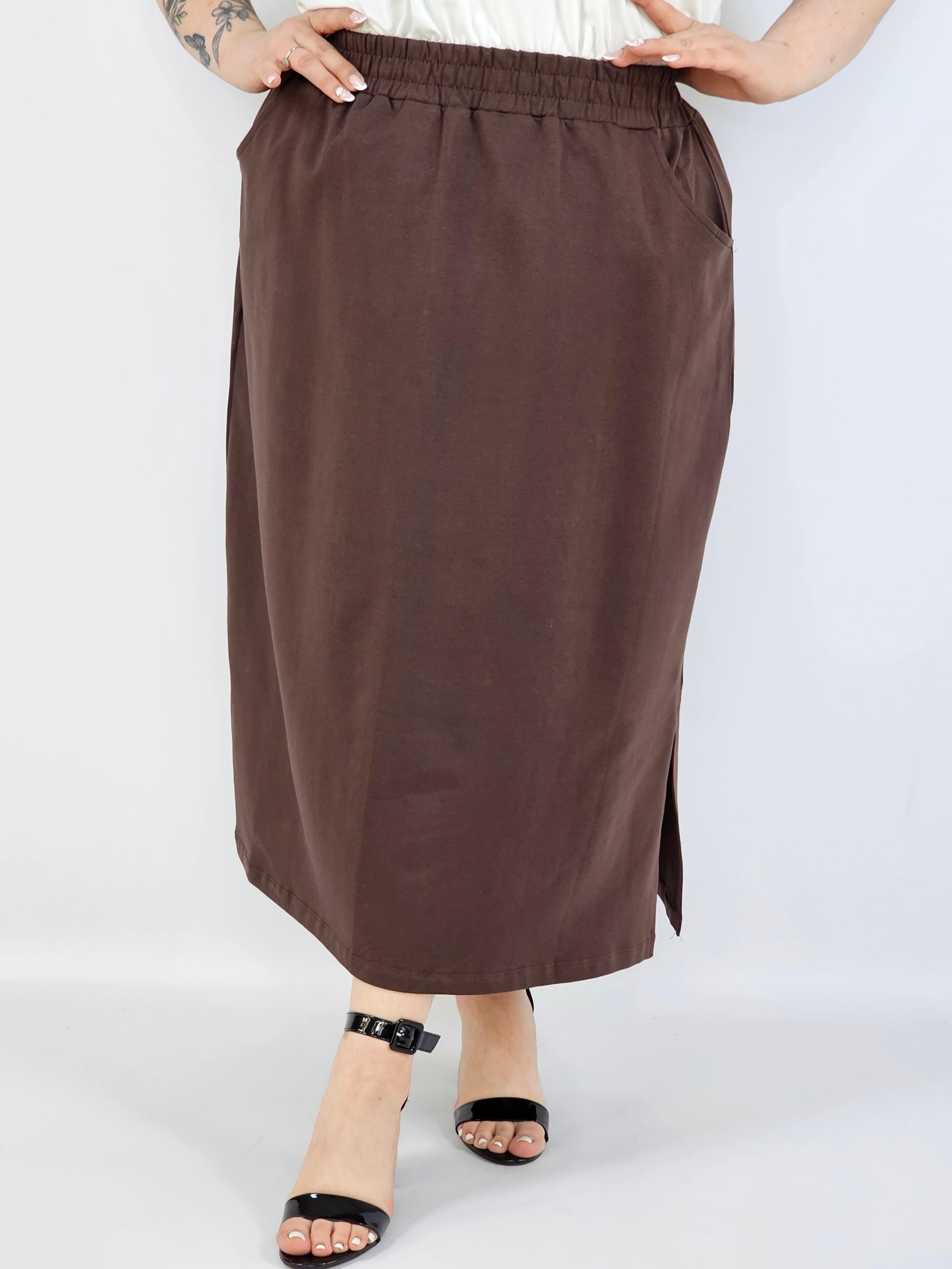 Spódnica midi plus size z kieszeniami – stylowa, wygodna i kobieca Stylowa XL