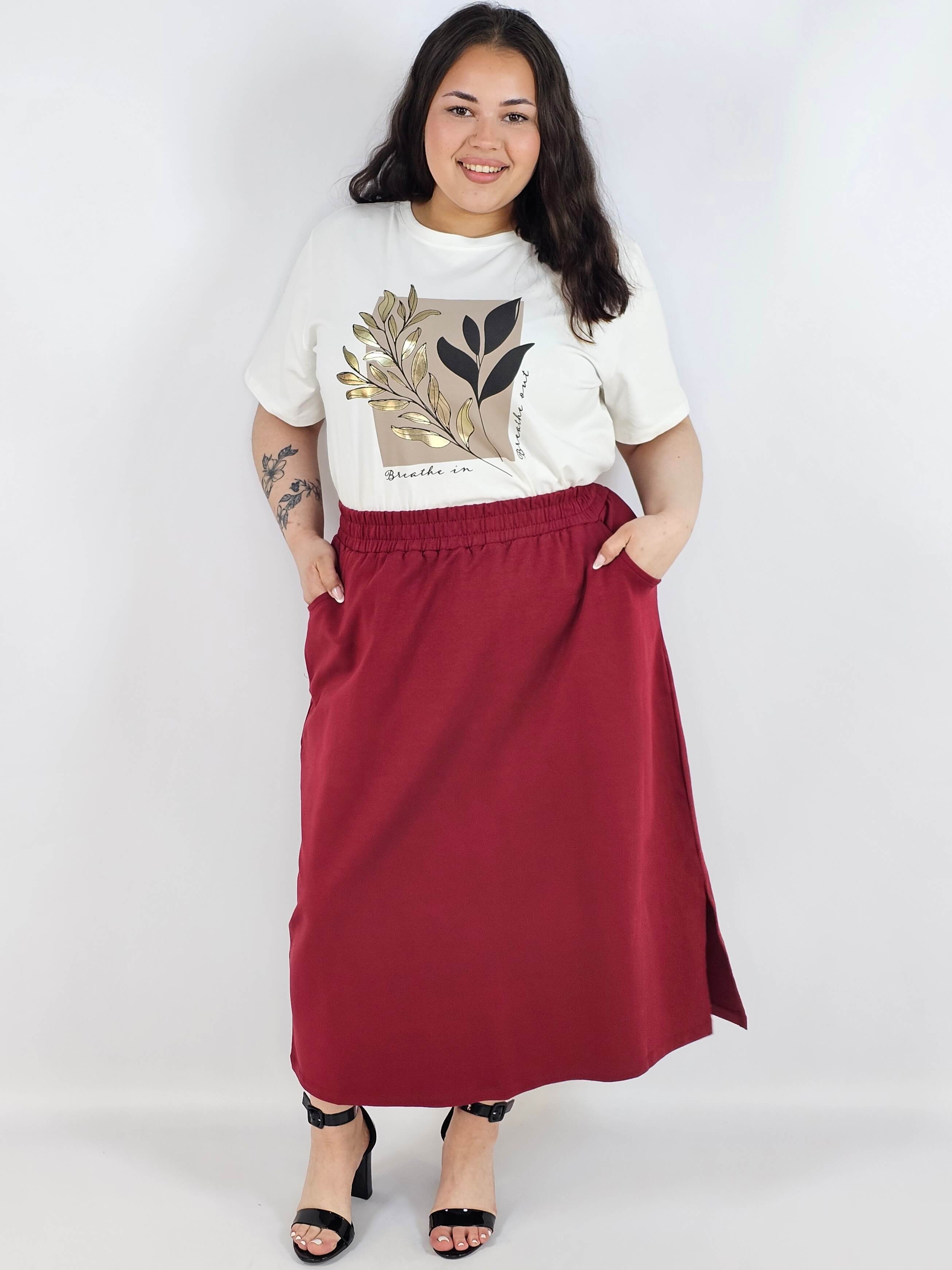 Spódnica midi plus size z kieszeniami – stylowa, wygodna i kobieca Stylowa XL