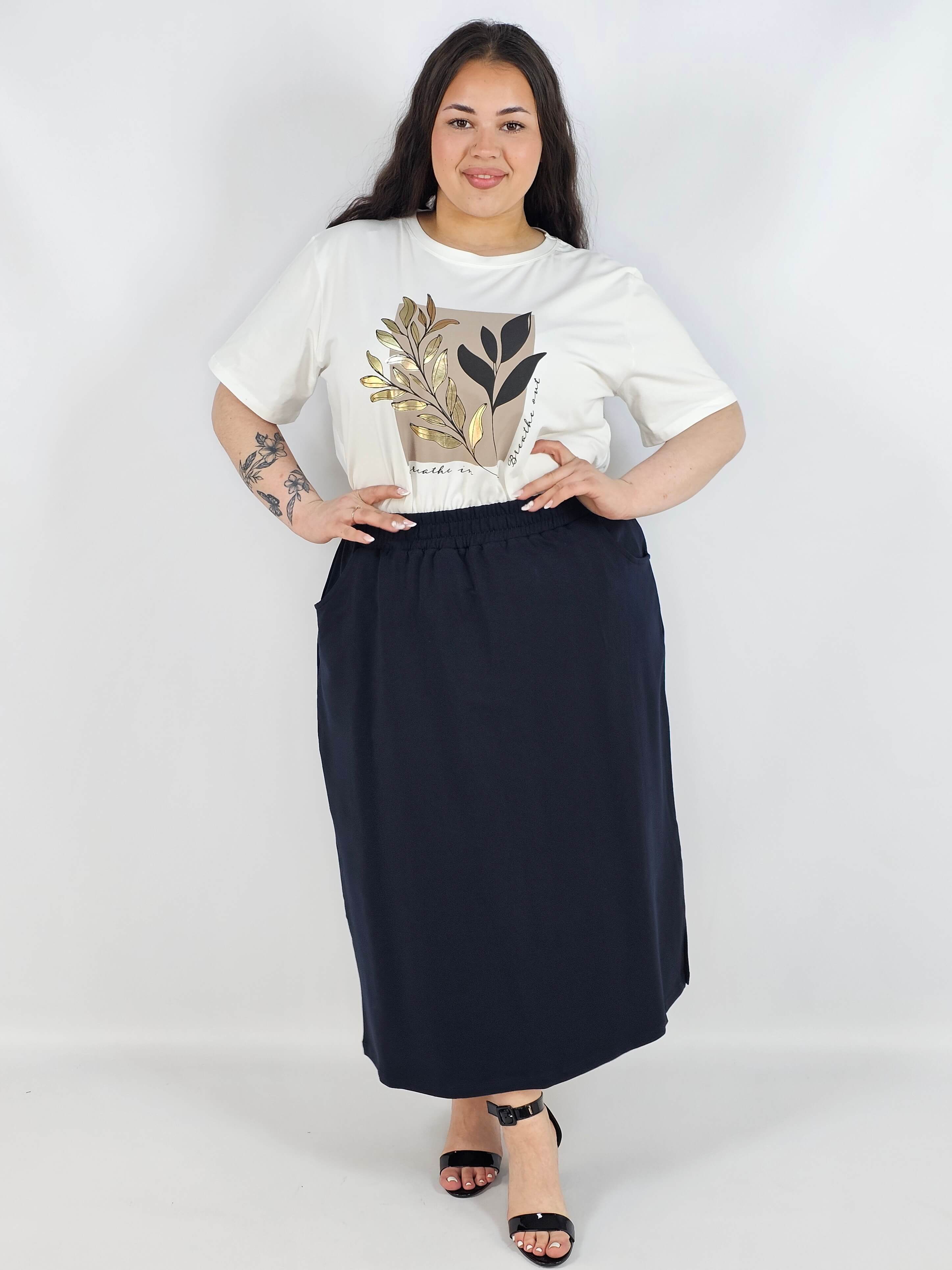 Spódnica midi plus size z kieszeniami – stylowa, wygodna i kobieca Stylowa XL