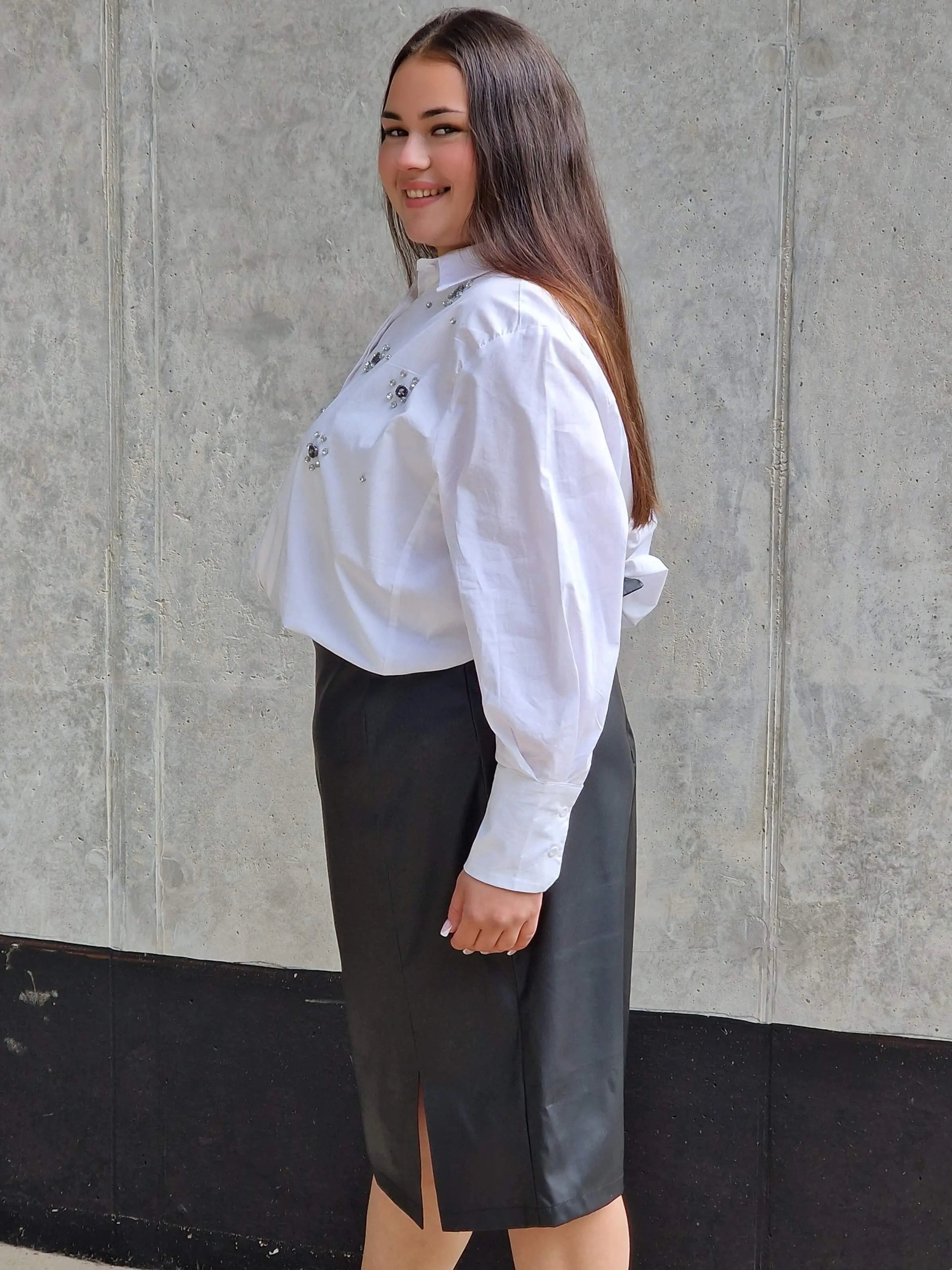 Spódnica ołówkowa z eco skóry POLSKI PRODUKT - rozmiary Stylowa XL