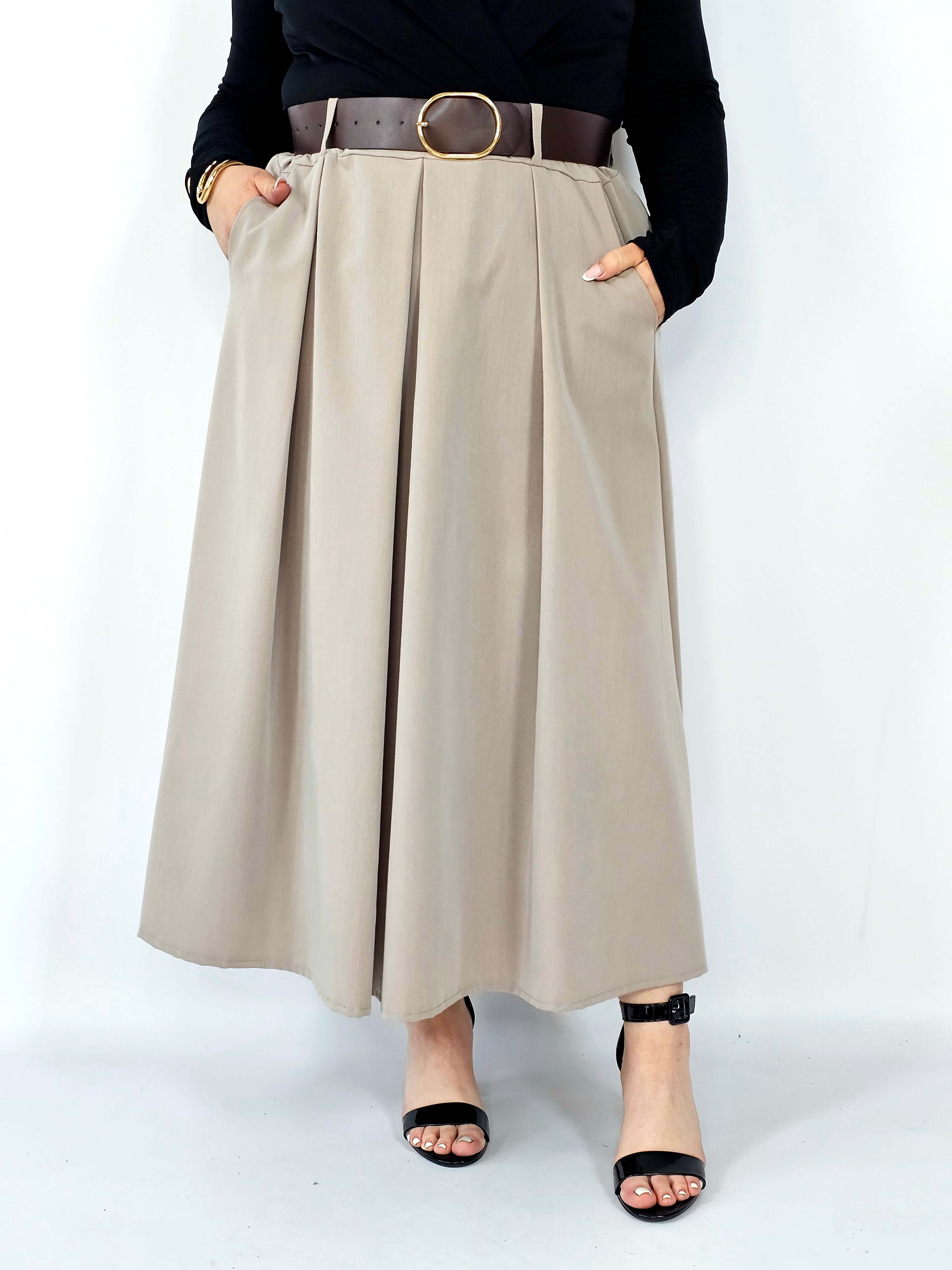 Spódnica plisowana midi StylowaXL – klasyczna elegancja w nowoczesnym wydaniu Stylowa XL