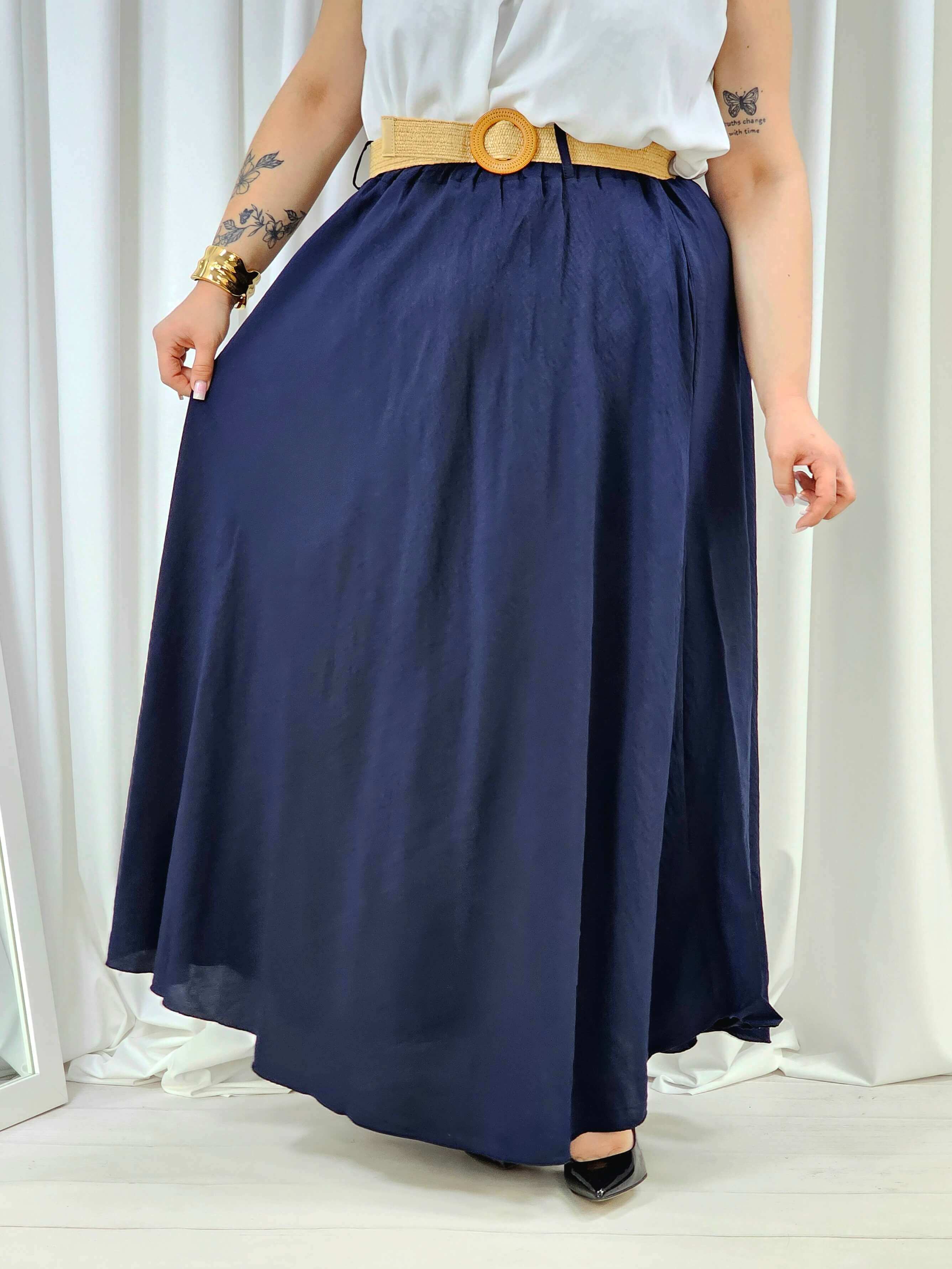 Spódnica plus size – długa spódnica maxi o lekkim, swobodnym kroju Stylowa XL