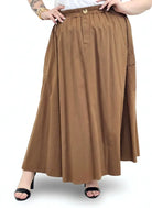 Spódnica plus size długa z gumką i kieszeniami – modna spódnica damska XXL Stylowa XL