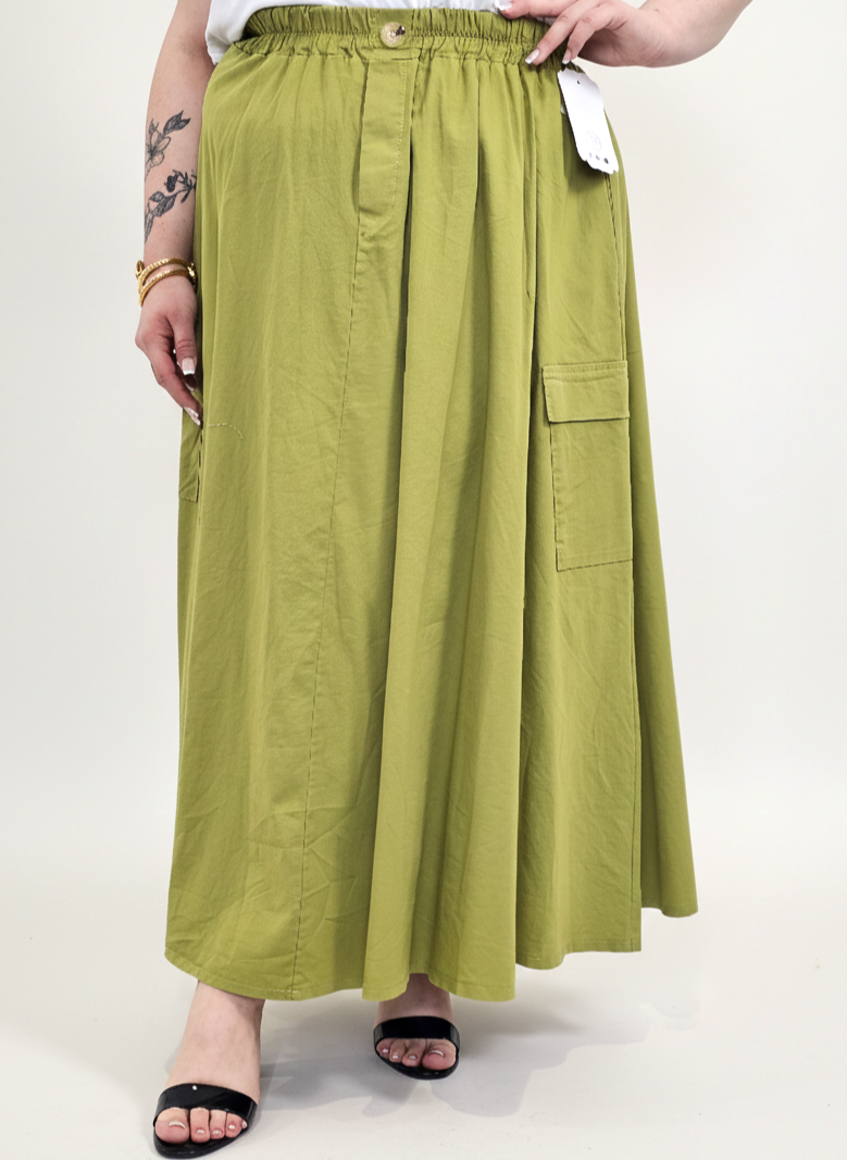 Spódnica plus size długa z gumką i kieszeniami – modna spódnica damska XXL Stylowa XL