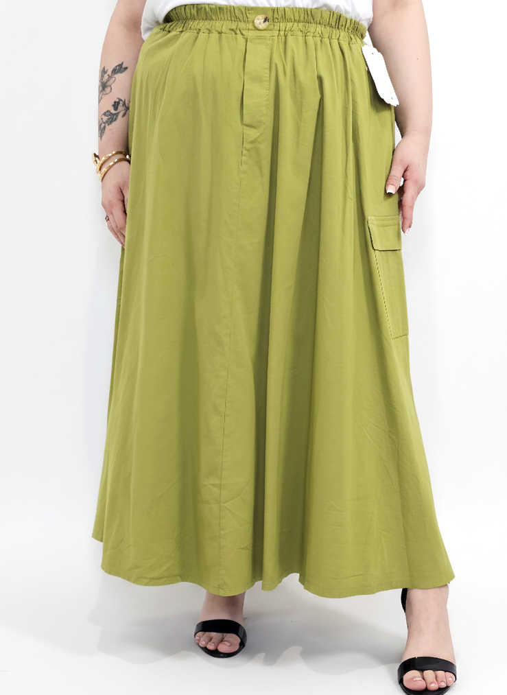 Spódnica plus size długa z gumką i kieszeniami – modna spódnica damska XXL Stylowa XL