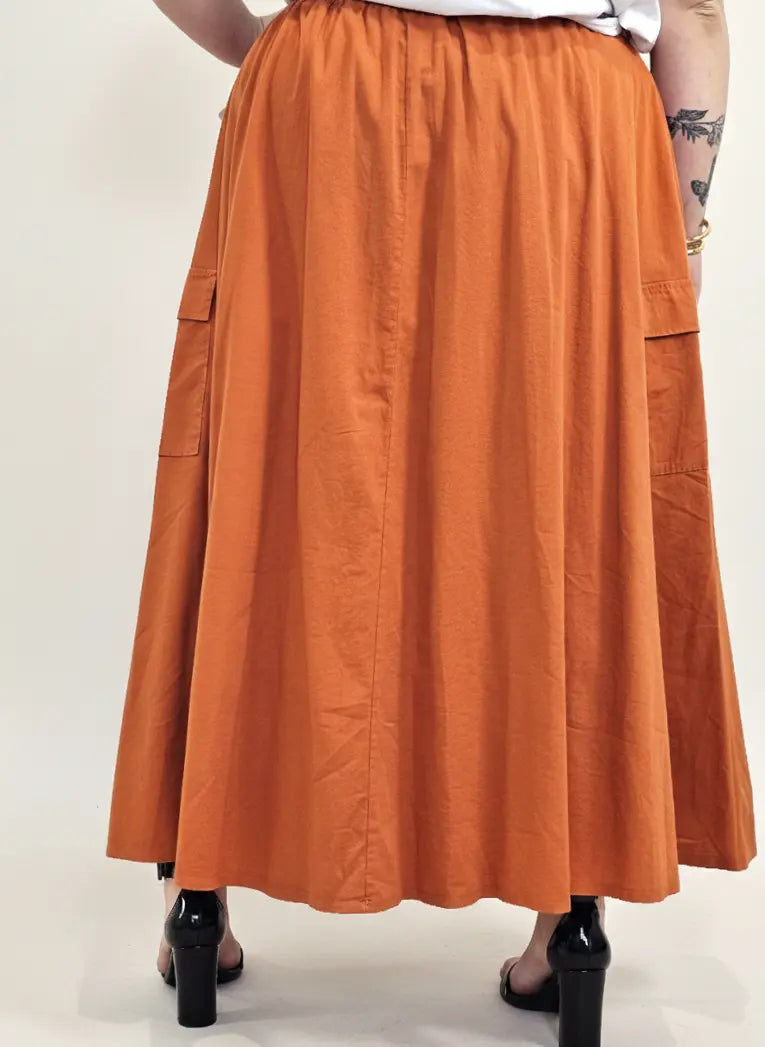 Spódnica plus size długa z gumką i kieszeniami – modna spódnica damska XXL Stylowa XL
