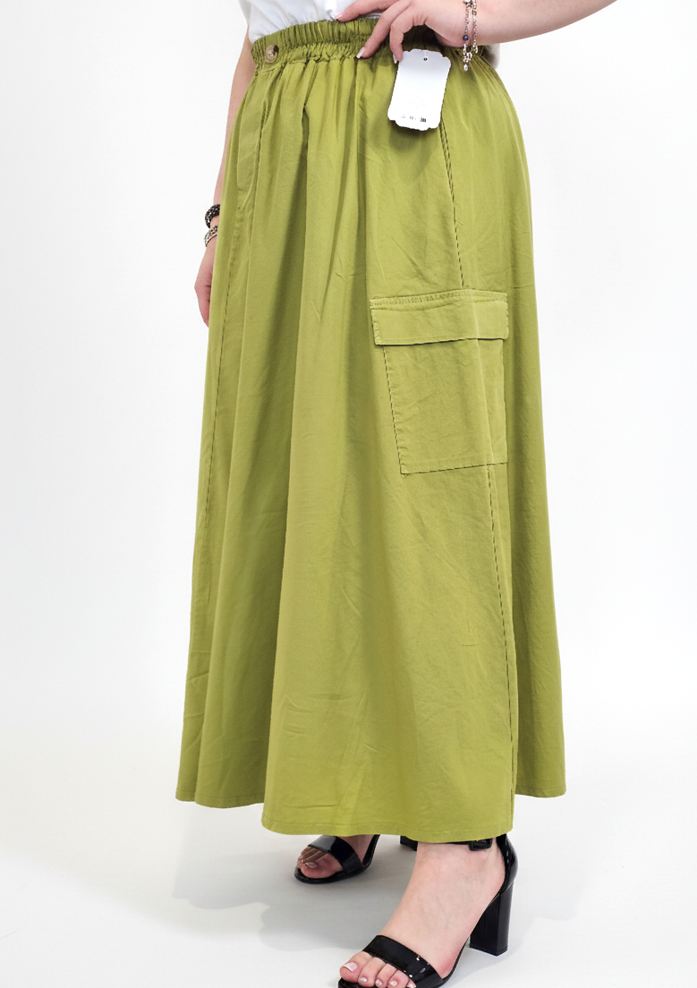 Spódnica plus size długa z gumką i kieszeniami – modna spódnica damska XXL Stylowa XL