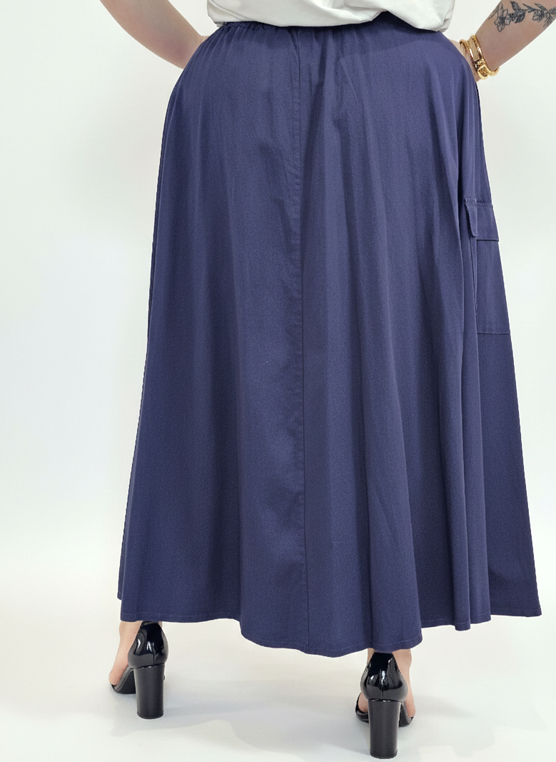 Spódnica plus size długa z gumką i kieszeniami – modna spódnica damska XXL Stylowa XL