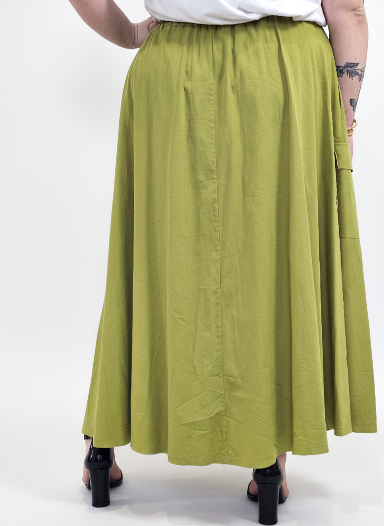 Spódnica plus size długa z gumką i kieszeniami – modna spódnica damska XXL Stylowa XL