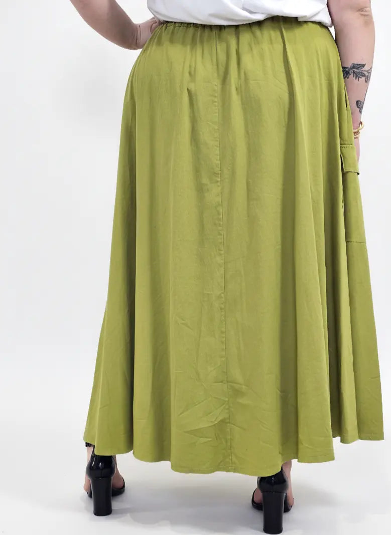 Spódnica plus size długa z gumką i kieszeniami – modna spódnica damska XXL Stylowa XL