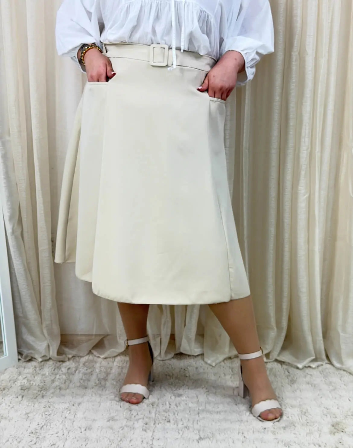 Spódnica plus size elegancka z paskiem – stylowa klasyka XXL Stylowa XL