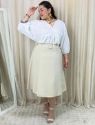 Spódnica plus size elegancka z paskiem – stylowa klasyka XXL Stylowa XL