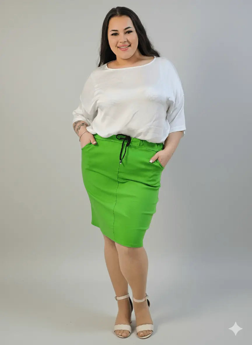 Spódnica plus size gnieciuchowa – wygodna spódnica XXL na co dzień Stylowa XL