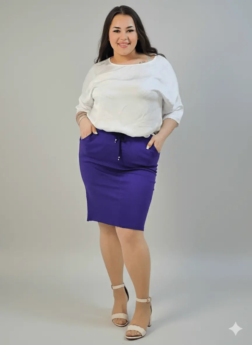 Spódnica plus size gnieciuchowa – wygodna spódnica XXL na co dzień Stylowa XL