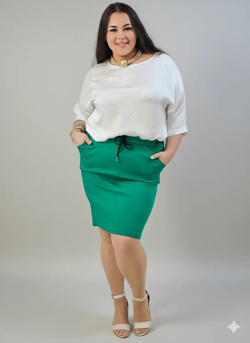 Spódnica plus size gnieciuchowa – wygodna spódnica XXL na co dzień Stylowa XL