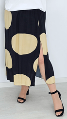 Spódnica wiskozowa - beżowe grochy Stylowa XL