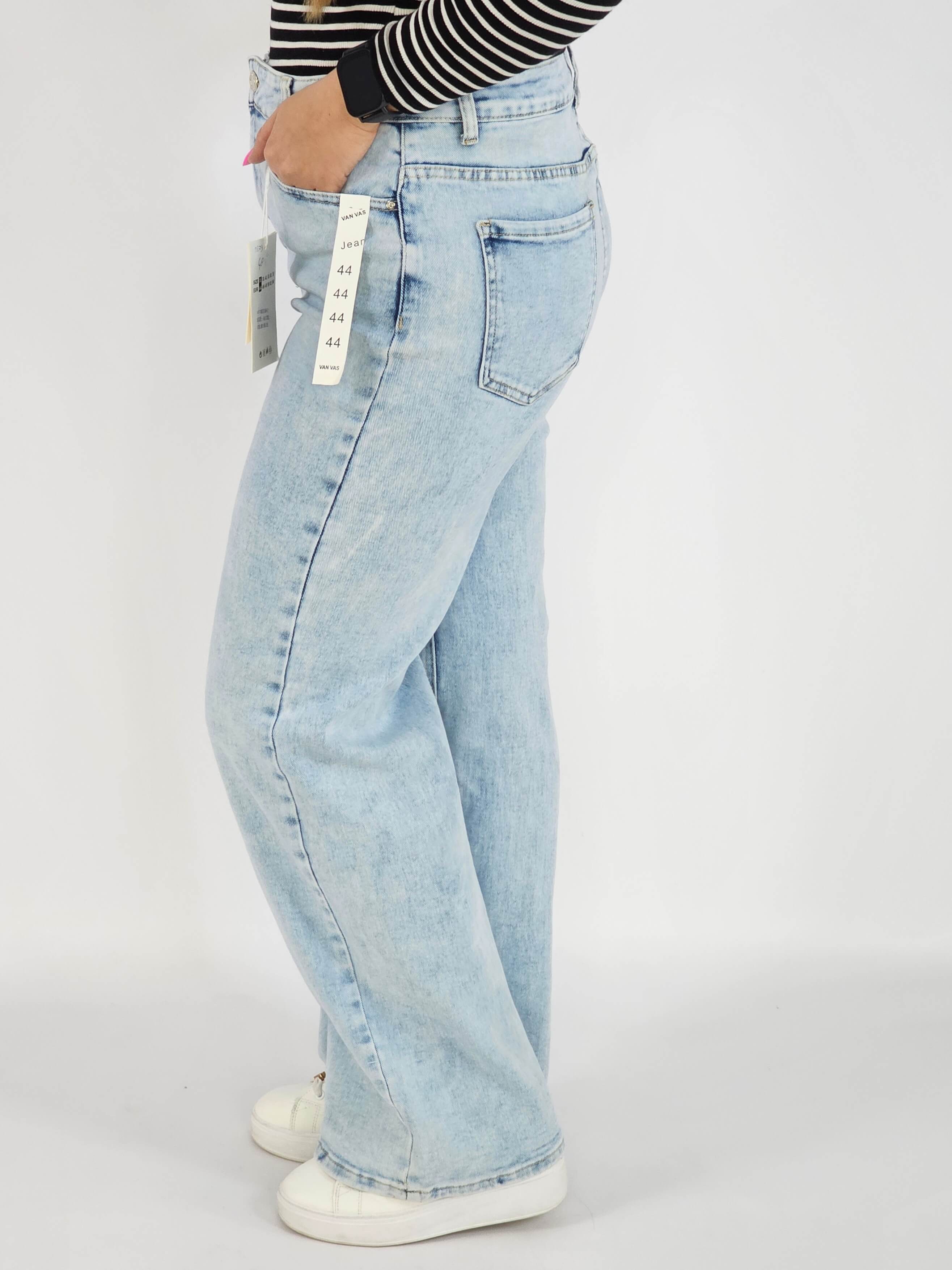 Spodnie Plus Size Jasne Jeansy Damskie – Klasyczne i Wygodne XXL Stylowa XL