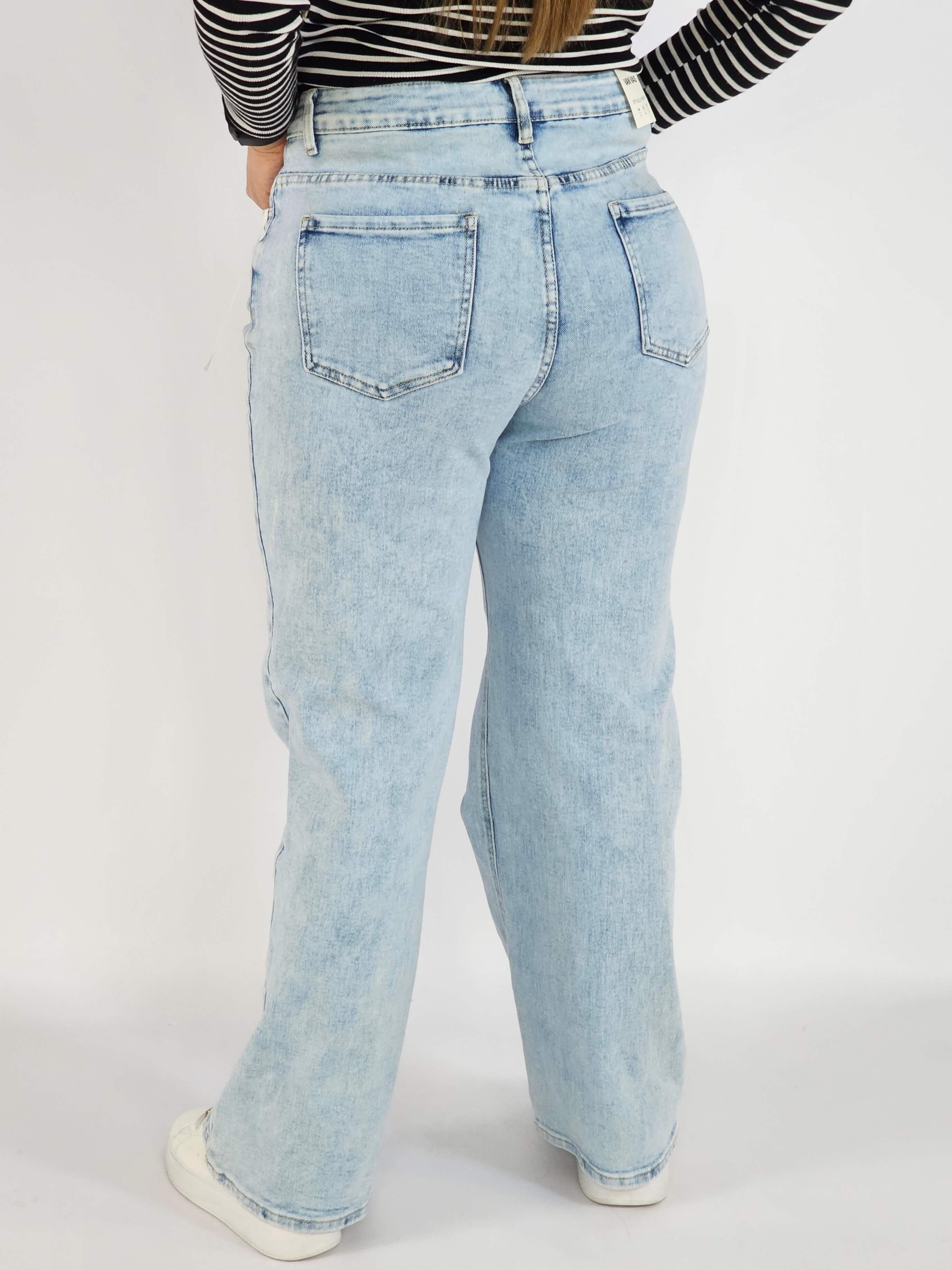 Spodnie Plus Size Jasne Jeansy Damskie – Klasyczne i Wygodne XXL Stylowa XL