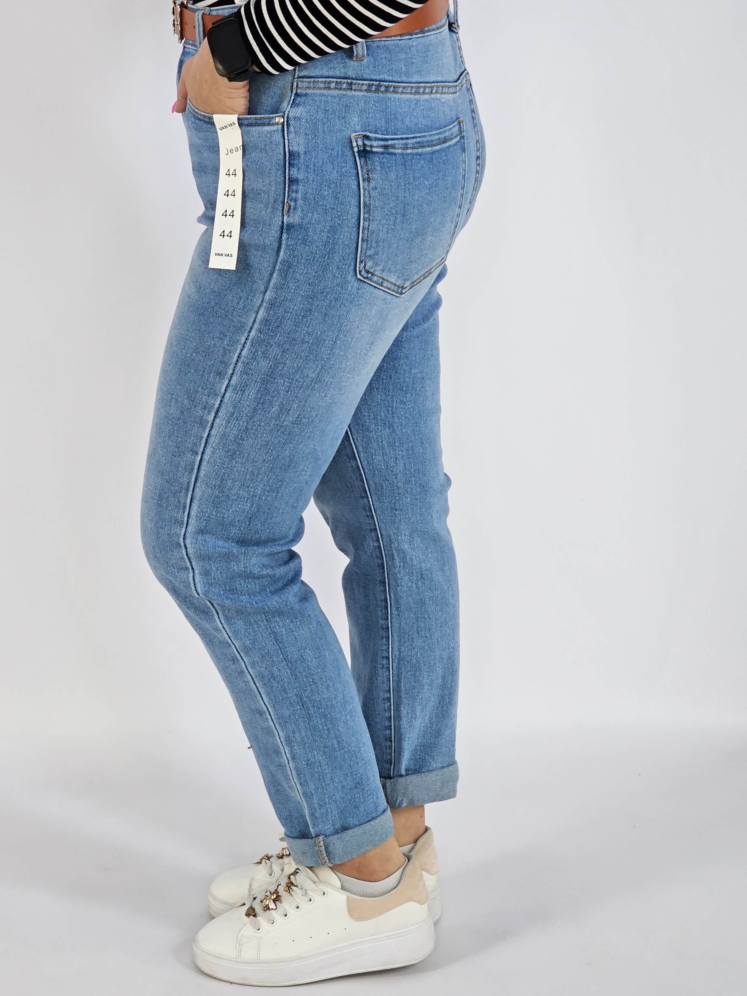 Spodnie Plus Size Jasne Jeansy z Paskiem – Klasyczne i Wygodne XXL Stylowa XL