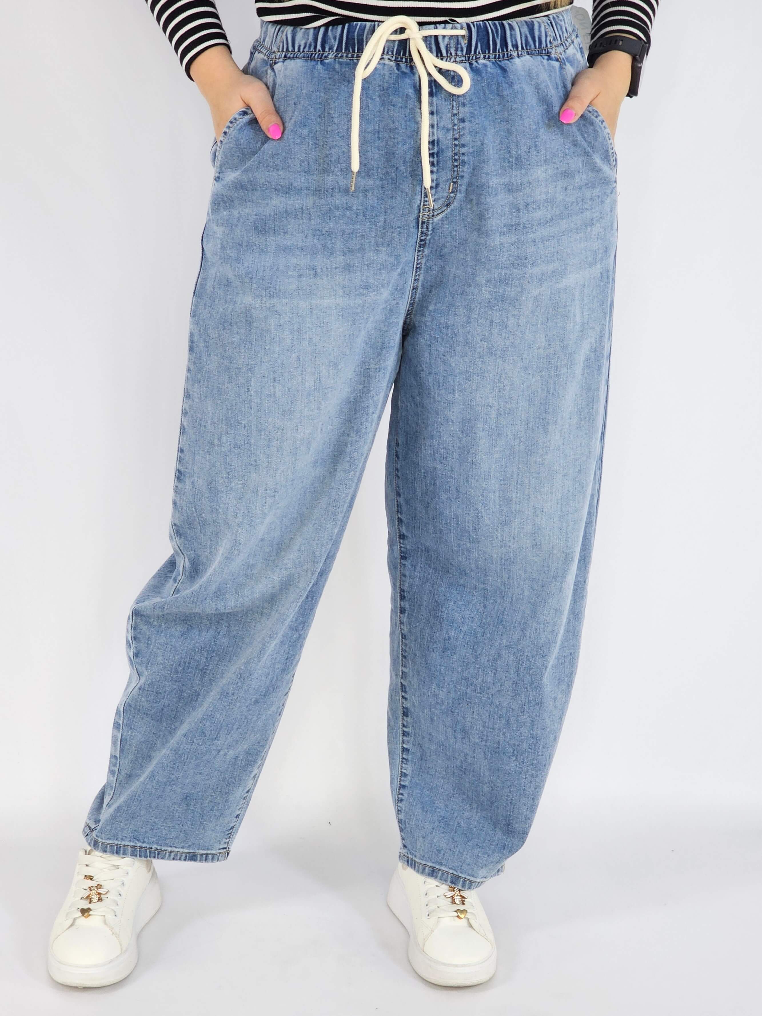 Spodnie Plus Size Jeansy Balloon Fit M'Sara z Gumką w Pasie – Modne i Wygodne XXL Stylowa XL