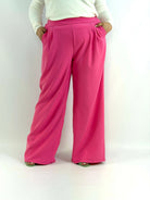 Spodnie Plus Size Szerokie Eleganckie Z Wysokim Stanem Stylowa XL