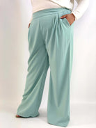 Spodnie Plus Size Szerokie Eleganckie Z Wysokim Stanem Stylowa XL
