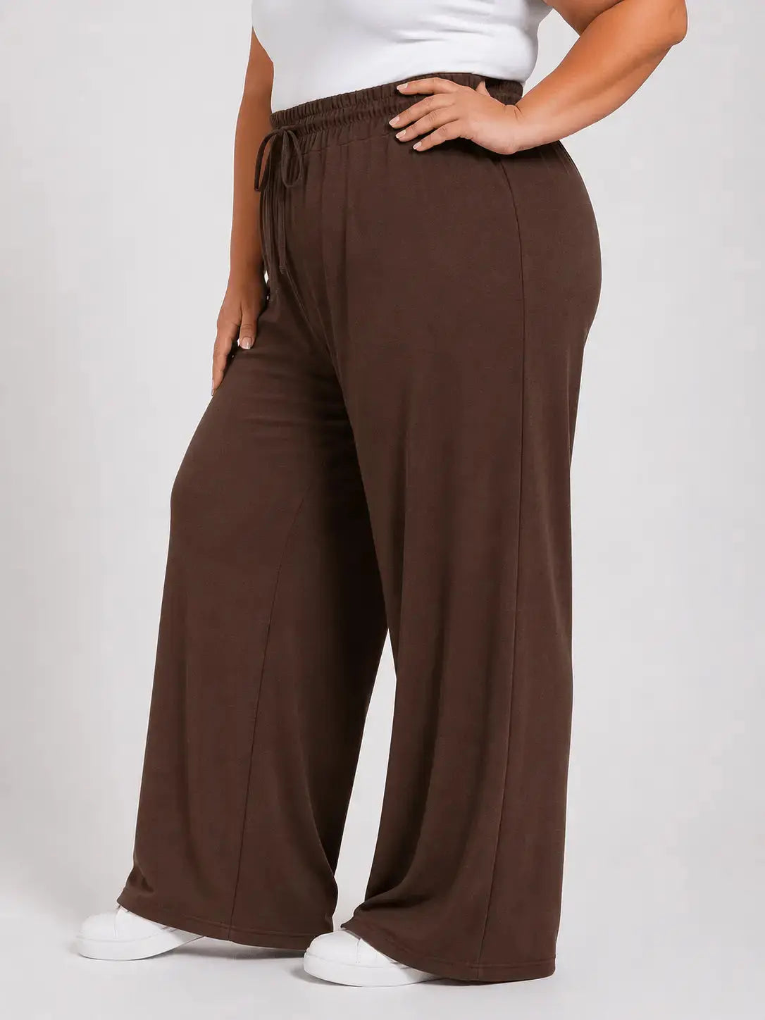 Spodnie Plus Size z szeroką prostą nogawką Stylowa XL